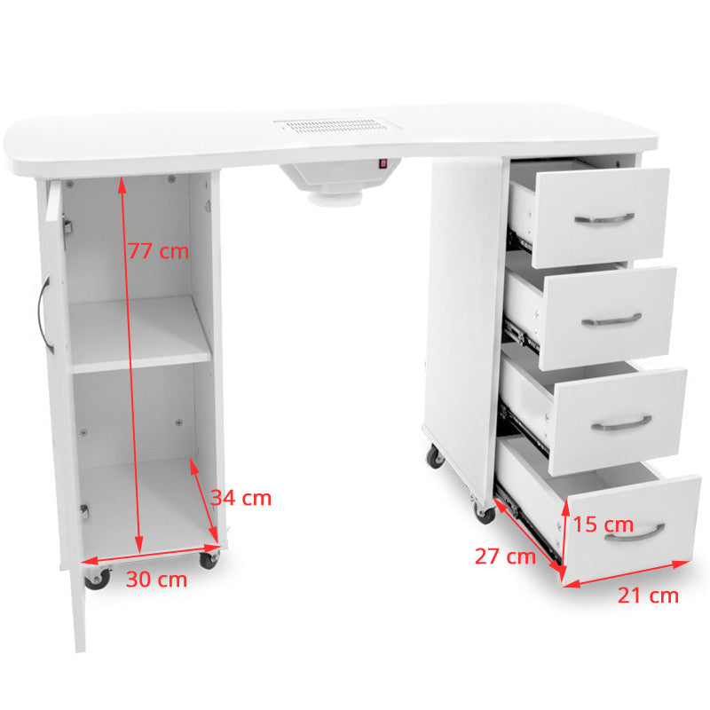 Manicure Tafel met Afzuiging 2027 Wit - afbeelding 5