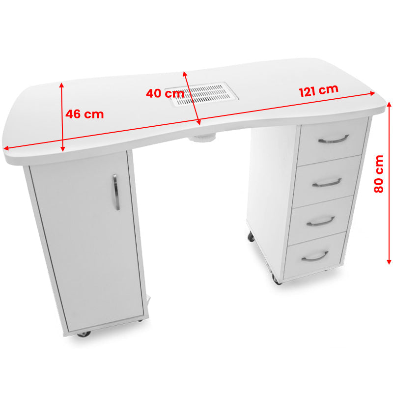 Manicure Tafel met Afzuiging 2027 Wit - afbeelding 6