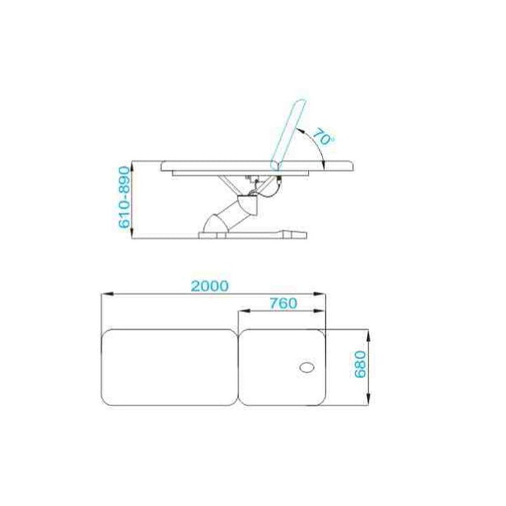 Massagetafel Elektrisch Azzurro 808 2 Wit - afbeelding 6