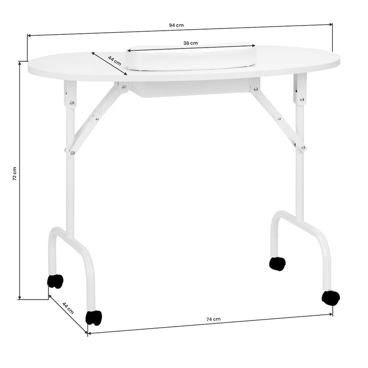 Manicure Tafel Inklapbaar met Draagtas 4031 Wit - afbeelding 10