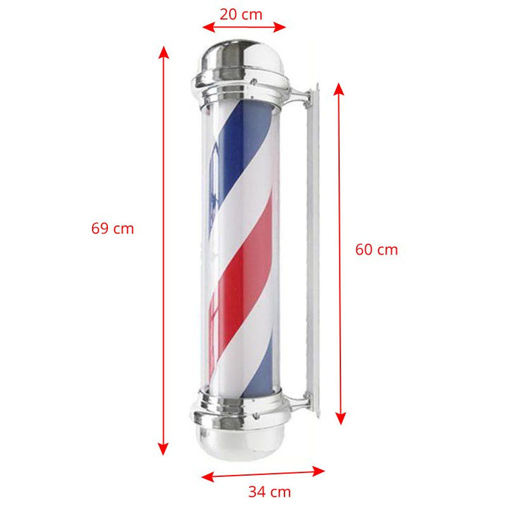 Barber Pole Verlicht en Draaiend Gabbiano BB-02 Zilver - afbeelding 2