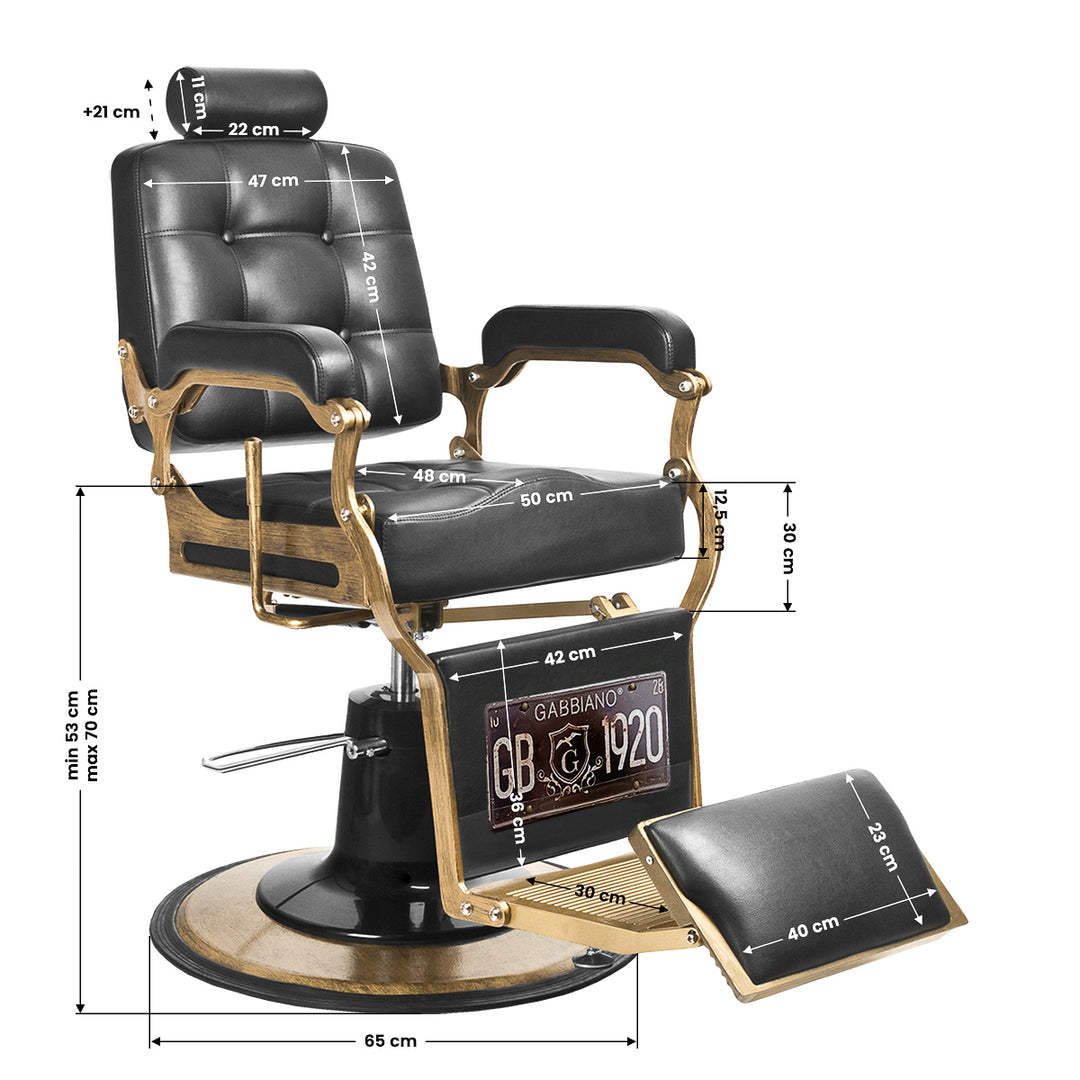 Barberstoel Gabbiano Boss Zwart - afbeelding 5
