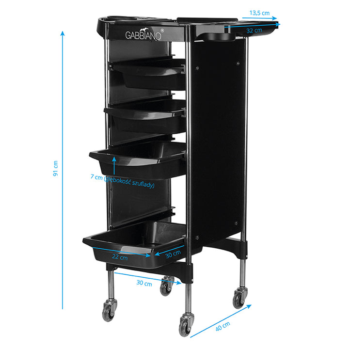 Werkwagen Kapper Gabbiano FX11-2 Zwart - afbeelding 6