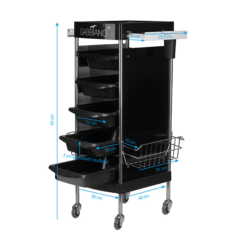 Werkwagen Kapper Gabbiano FX11E Zwart - afbeelding 5