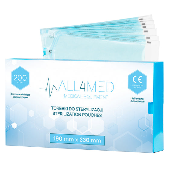Sterilointipussi All4Med 190 × 330 mm - sininen