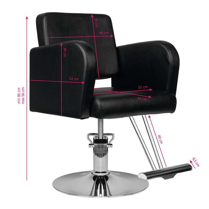 Kappersstoel Hair System HS92 Zwart - afbeelding 5