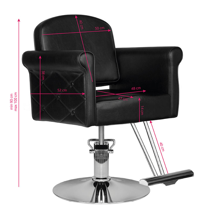 Kappersstoel Hair System HS69 Zwart - afbeelding 5