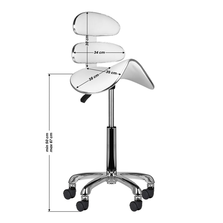 Zadelkruk Verstelbaar Eco Leder AM-880 Wit - afbeelding 6