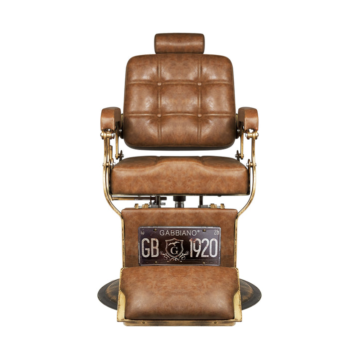 Barberstoel Gabbiano Boss Vintage Leer Lichtbruin - afbeelding 2
