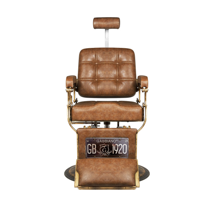 Barberstoel Gabbiano Boss Vintage Leer Lichtbruin - afbeelding 3