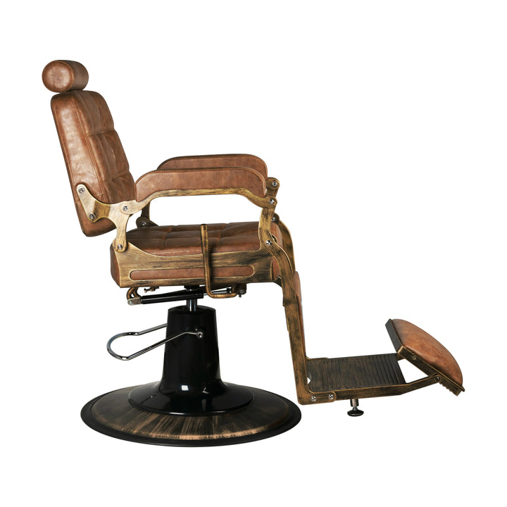 Barberstoel Gabbiano Boss Vintage Leer Lichtbruin - afbeelding 4