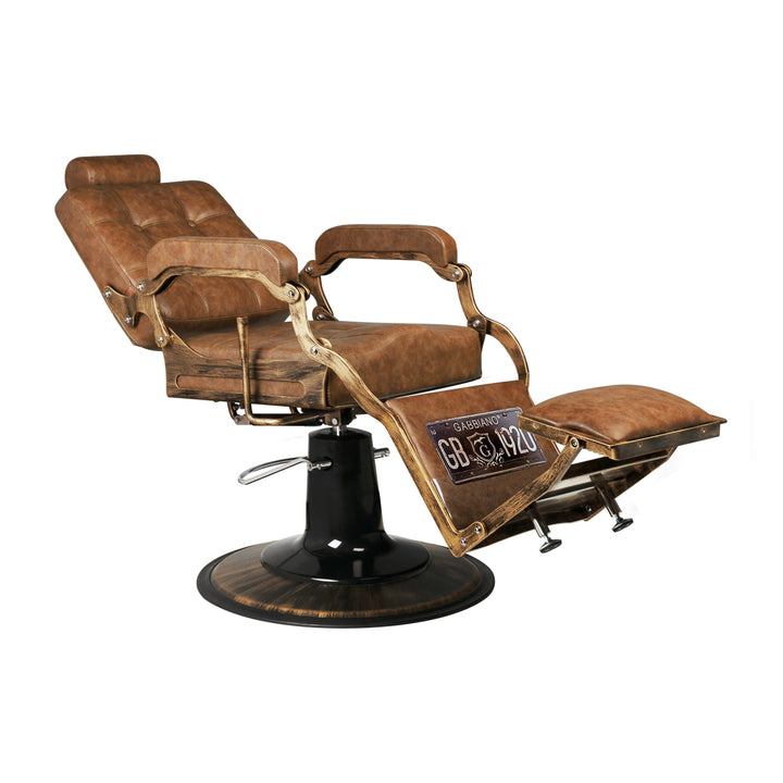 Barberstoel Gabbiano Boss Vintage Leer Lichtbruin - afbeelding 7