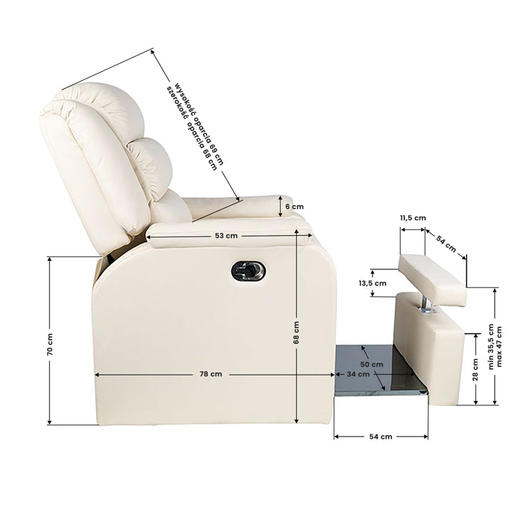 Pedicure Stoel Spa Hilton Crème - afbeelding 5