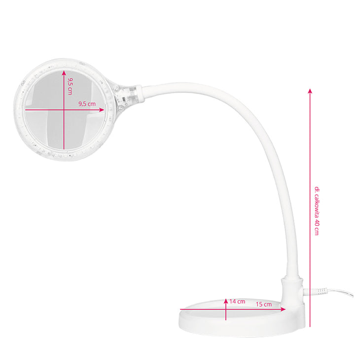Loeplamp LED 30 SMD 3D met Standaard en Tafelklem Elegante 2014-2R Wit - afbeelding 5