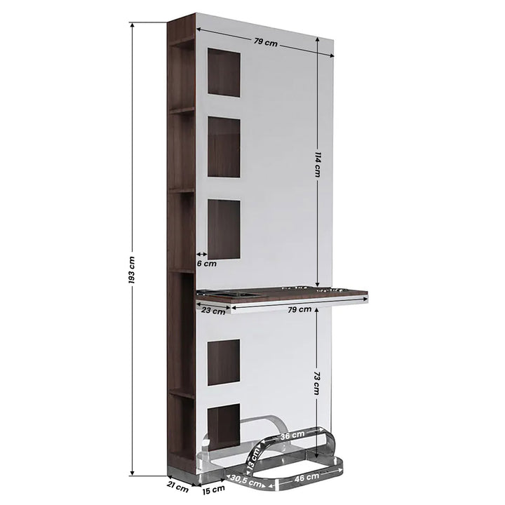 Kaptafel Kapperssalon Gabbiano B058 Wengehout - afbeelding 7