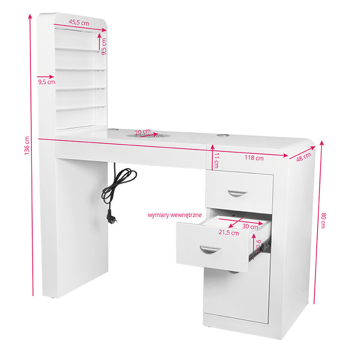 Manicure Tafel 310 Wit Links - afbeelding 9
