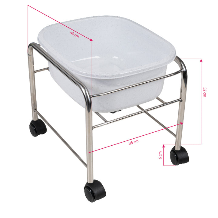 Voetenbad Pedicure Compact op Wielen Chroom - afbeelding 4