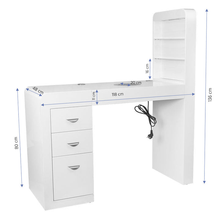 Manicure Tafel 310 Wit Rechts - afbeelding 7