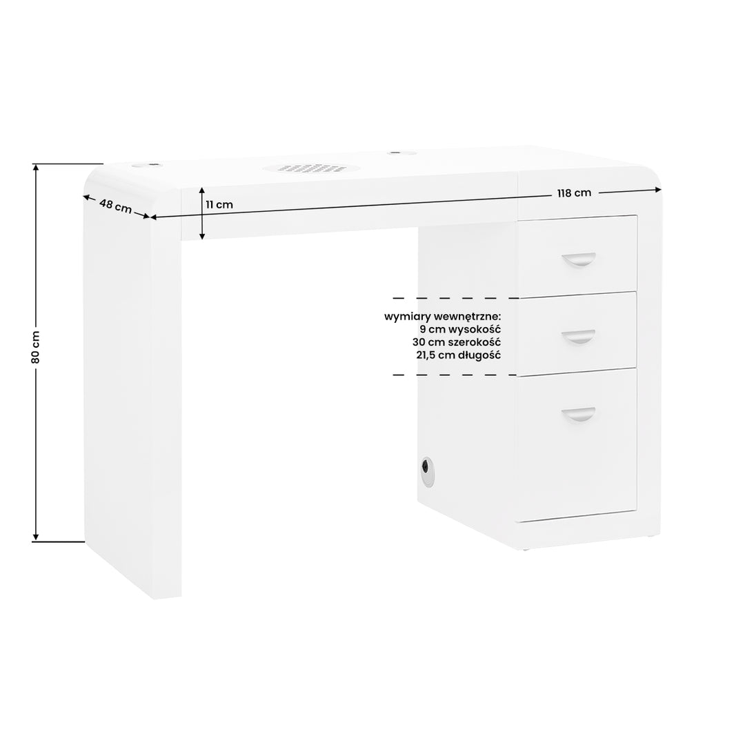 Manicure Tafel 312 Wit met Afzuiging - afbeelding 11