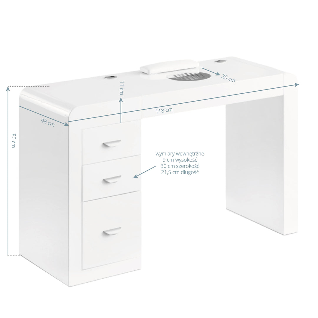 Manicure Tafel 312 Wit Rechts - afbeelding 4