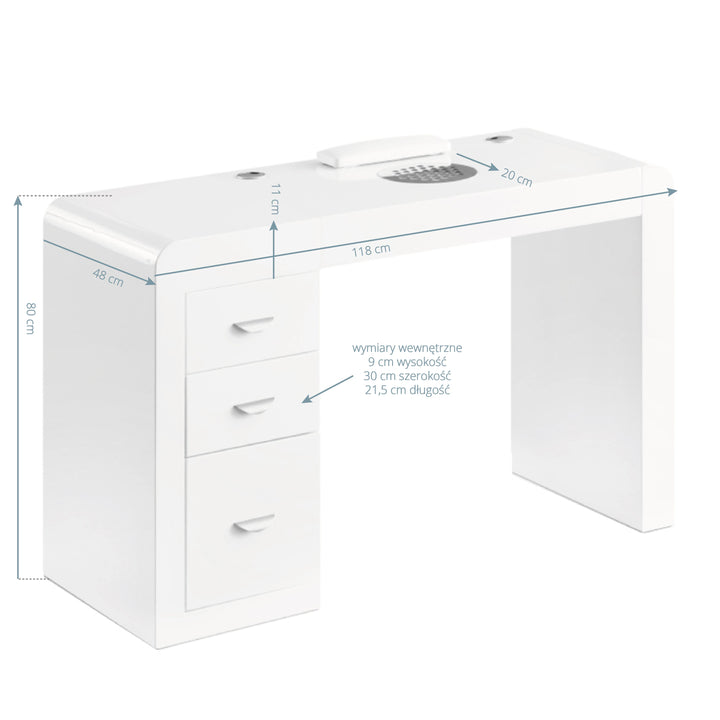 Manicure Tafel 312 Wit Rechts - afbeelding 4