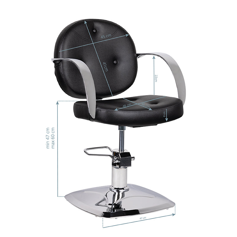 Kappersstoel Gabbiano Asti Zwart - afbeelding 7