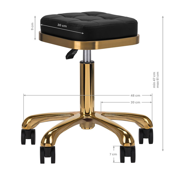 Tabouret Verstelbaar M-1645 Goud-Zwart - afbeelding 4