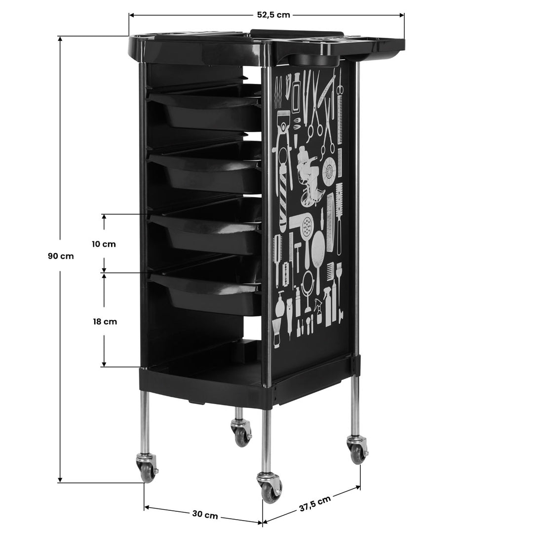 Werkwagen Kapper Gabbiano X11-9 Graph Zwart - afbeelding 8