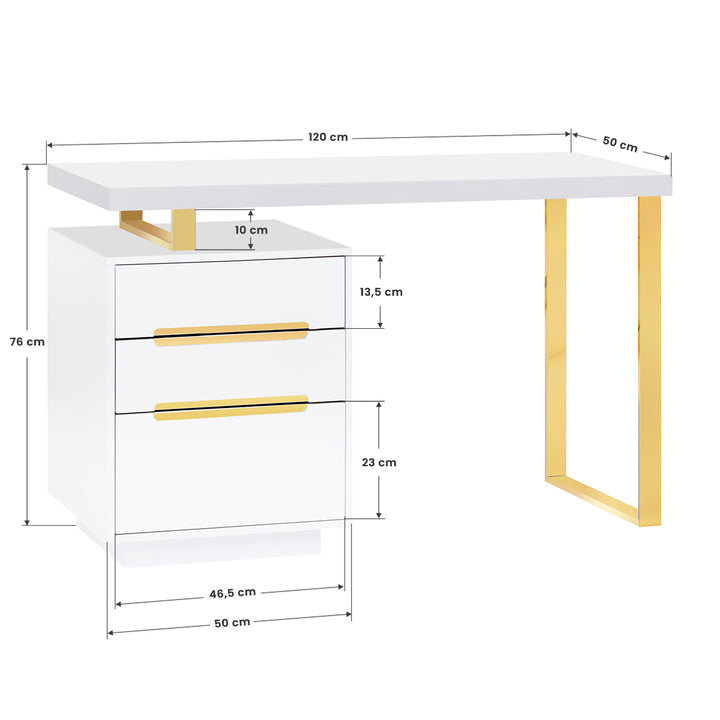 Manicure Tafel 3311G Goud-Wit - afbeelding 2