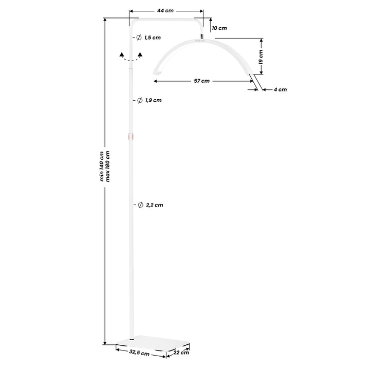 Wimperlamp LED met Statief en Instelbare Kleur- en Lichtintensiteit Momo Moon MX6 Wit - afbeelding 13