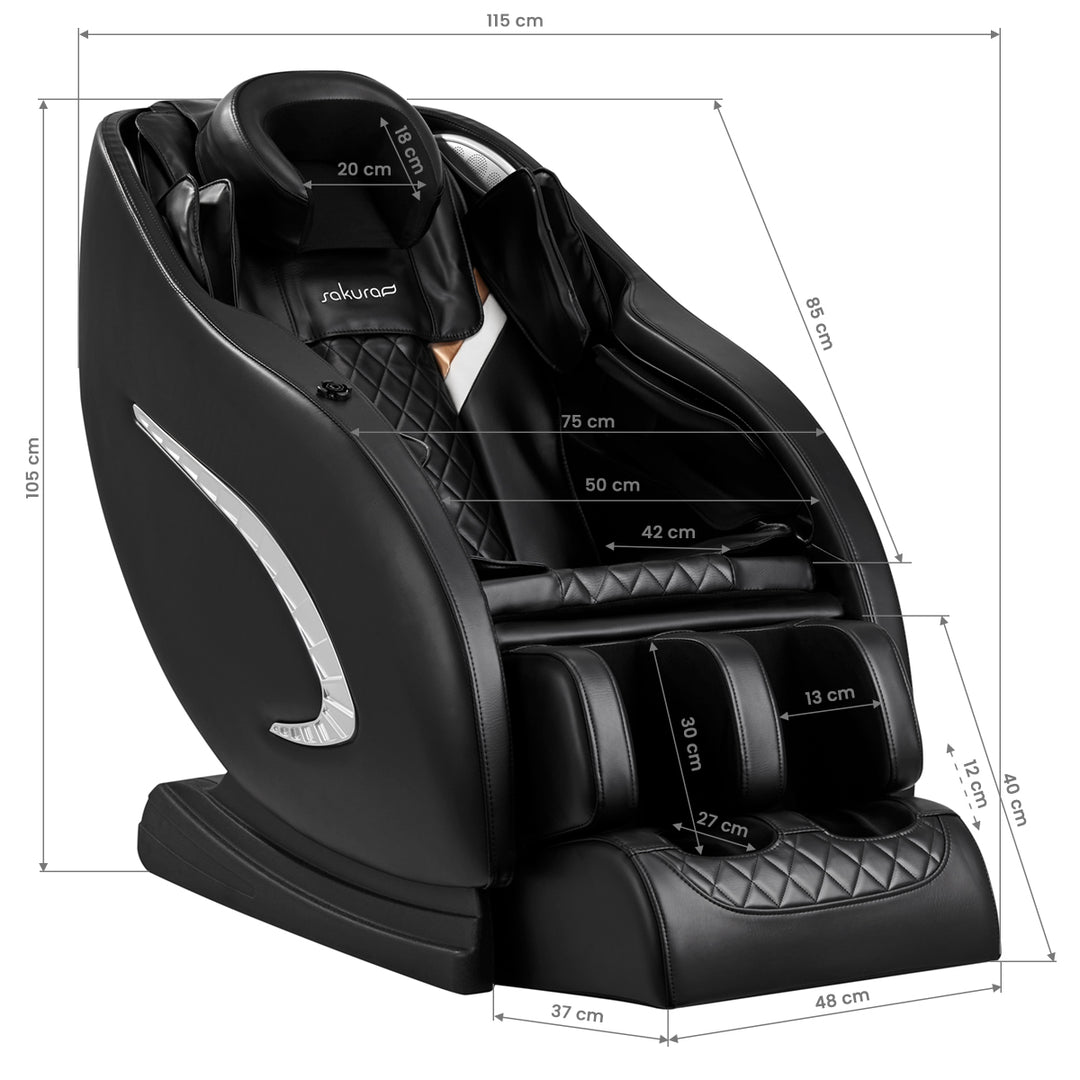 Massagestoel Elektrisch Sakura Classic 305 Zwart - afbeelding 18