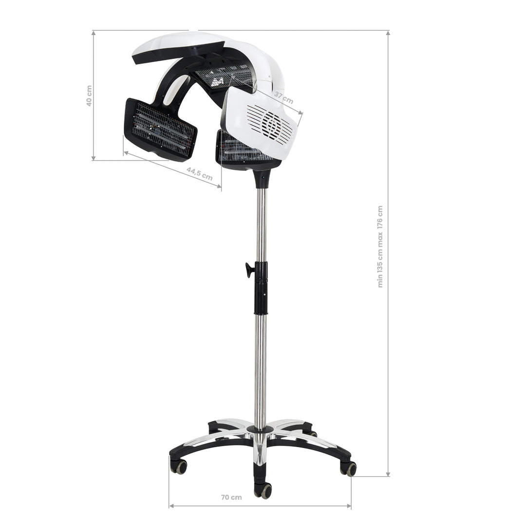Droogkap met Statief Infrazon Gabbiano Y-707 Wit - afbeelding 7