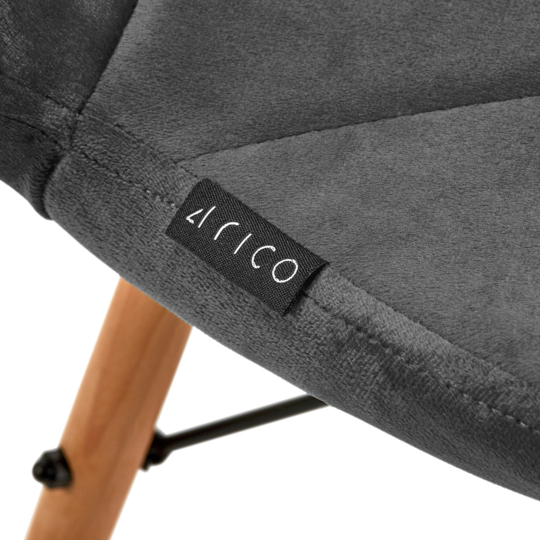 Salonstoel Fluweel Hout 4Rico QS-186 Grijs - afbeelding 7