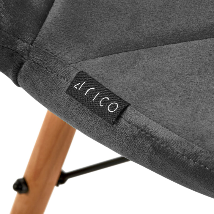 Salonstoel Fluweel Hout 4Rico QS-186 Grijs - afbeelding 7