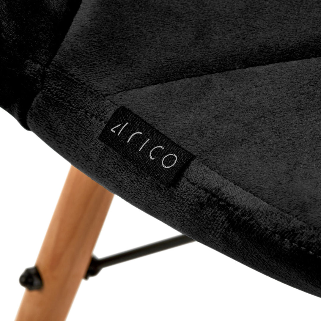 Salonstoel Fluweel Hout 4Rico QS-186 Zwart - afbeelding 7