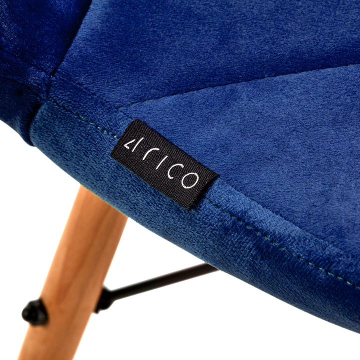 Salonstoel Fluweel Hout 4Rico QS-186 Marineblauw - afbeelding 7
