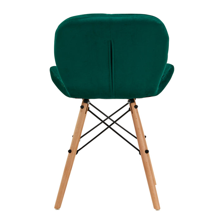Salonstoel Fluweel Hout 4Rico QS-186 Groen - afbeelding 4