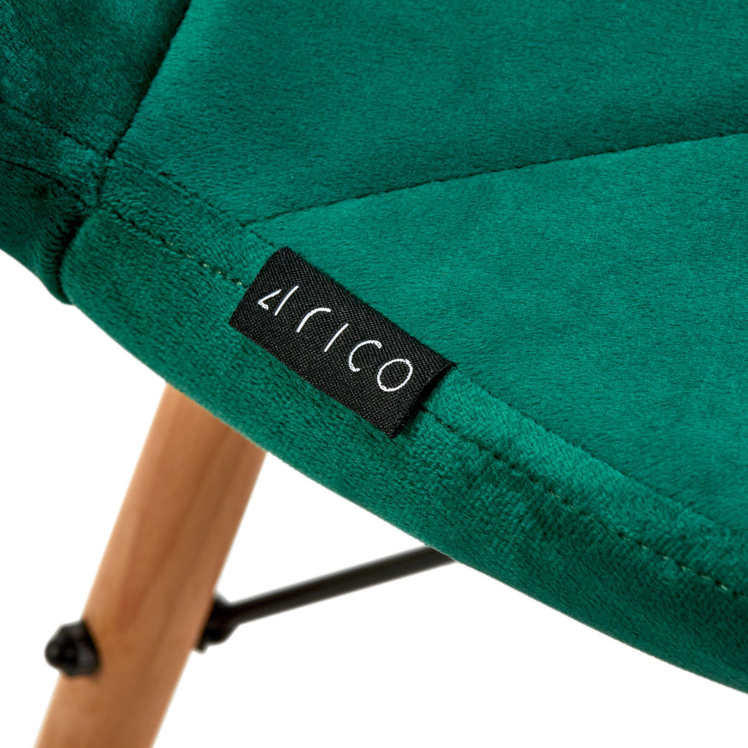 Salonstoel Fluweel Hout 4Rico QS-186 Groen - afbeelding 7