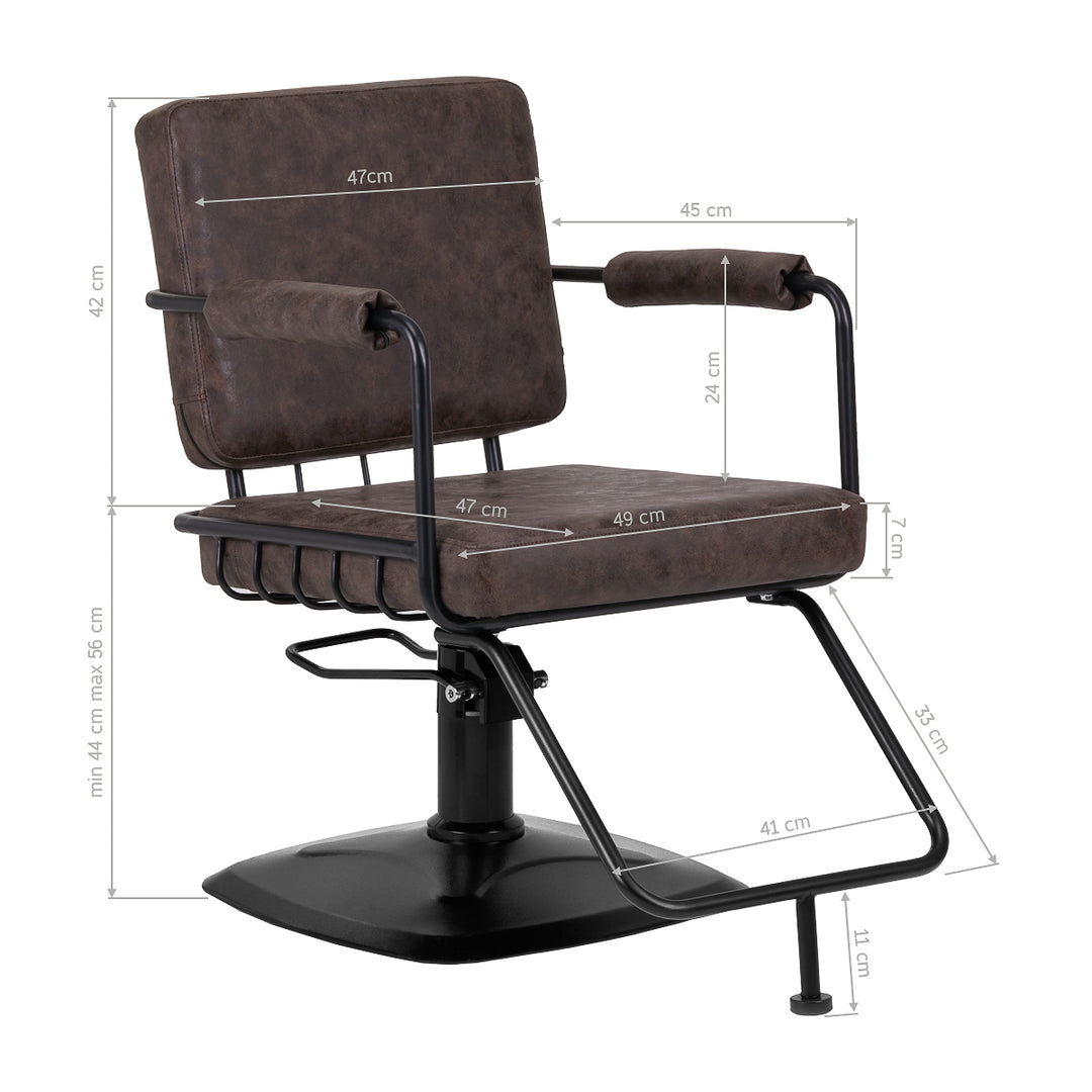 Kappersstoel Gabbiano Katania Loft Oud Leder Donker Brons - afbeelding 10