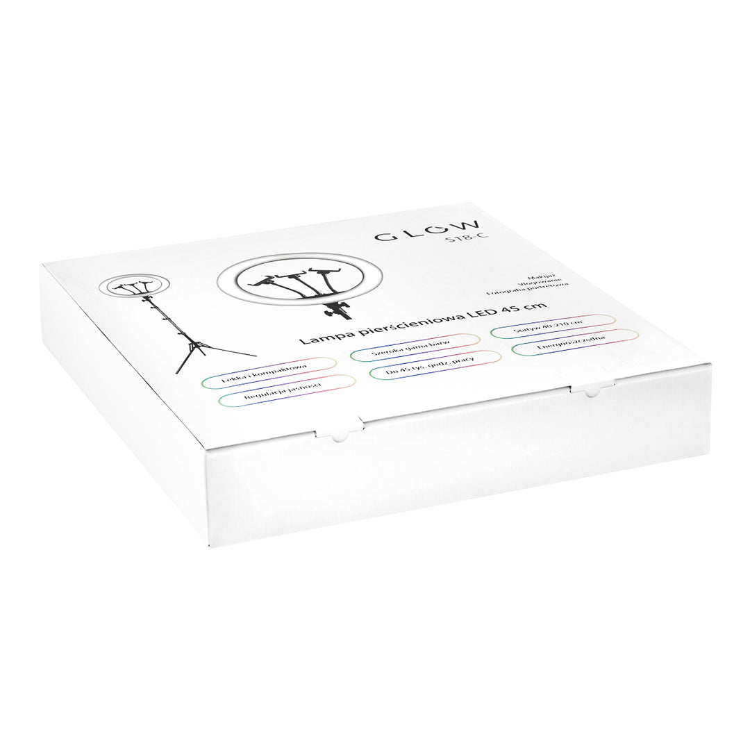 Ringlamp met Statief Glow 18" 45W Zwart - afbeelding 12