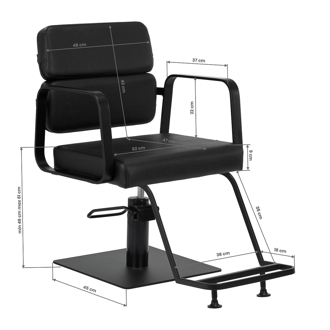 Kappersstoel Gabbiano Porto Zwart-Zwart - afbeelding 10