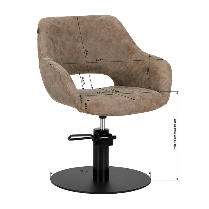 Kappersstoel Gabbiano Sevilla Oud Bruin - afbeelding 8