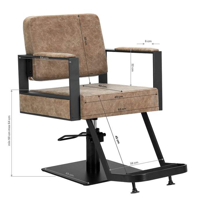 Kappersstoel Gabbiano Modena Oud Bruin - afbeelding 9