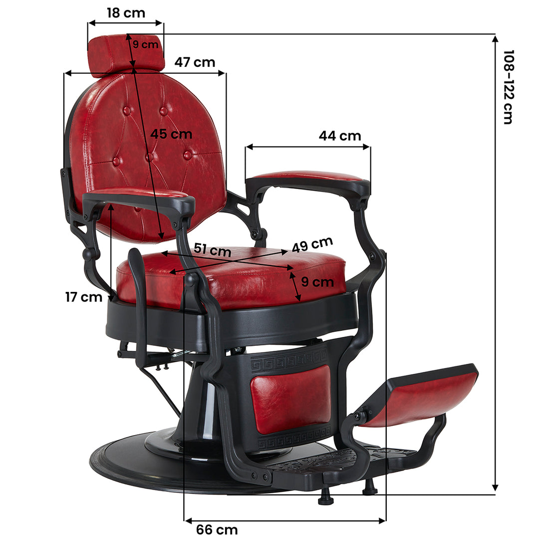 Barberstoel Gabbiano President Rood - afbeelding 19