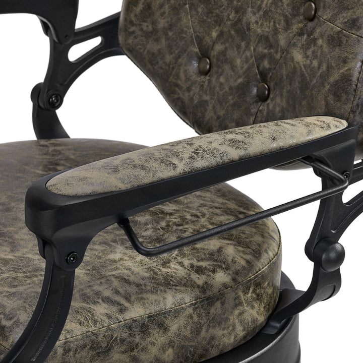 Barberstoel Gabbiano President Vintage Leer Groen - afbeelding 16