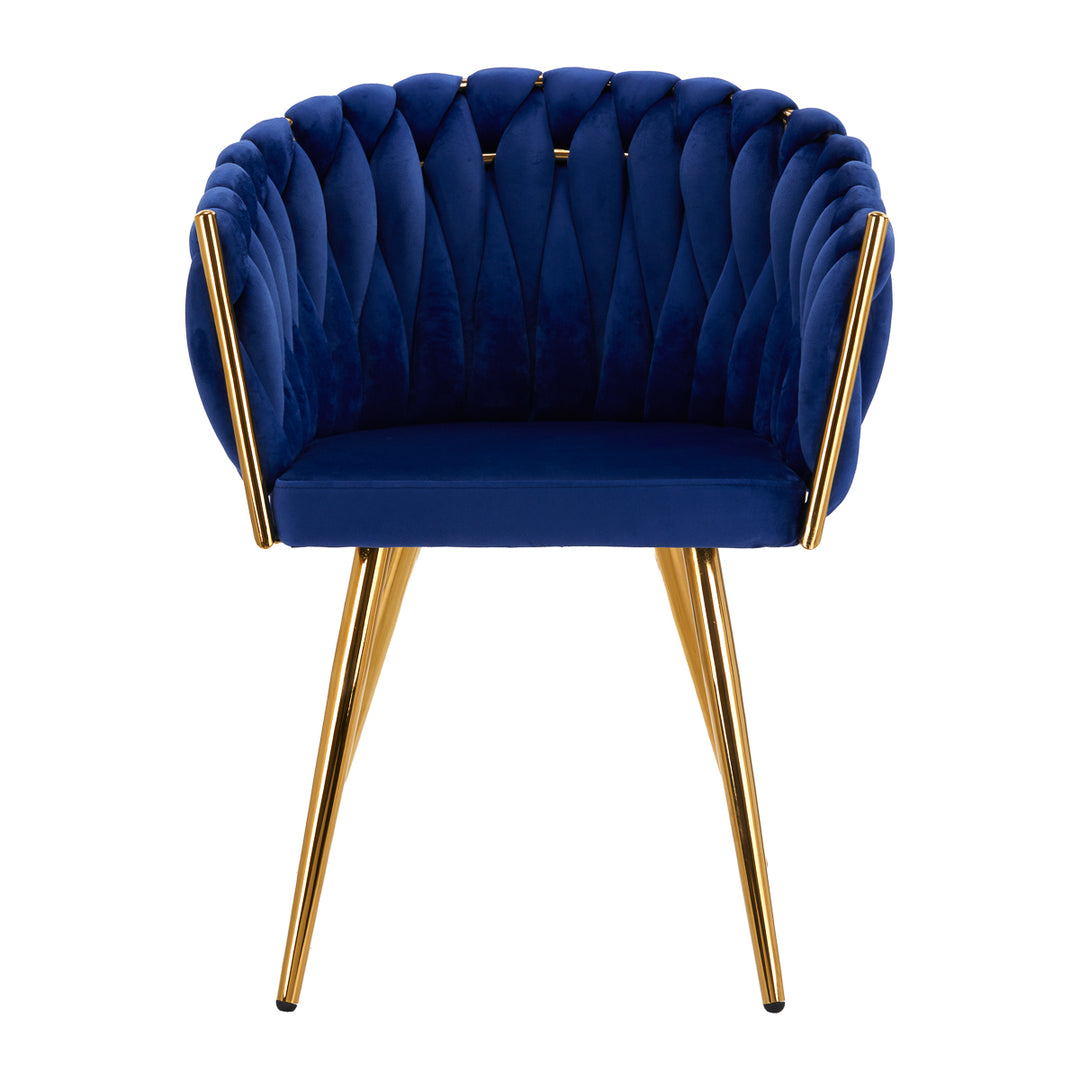 Salonstoel Fluweel Metaal 4Rico QS-GW06G Blauw - afbeelding 2