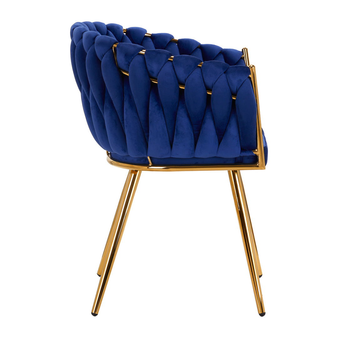 Salonstoel Fluweel Metaal 4Rico QS-GW06G Blauw - afbeelding 3