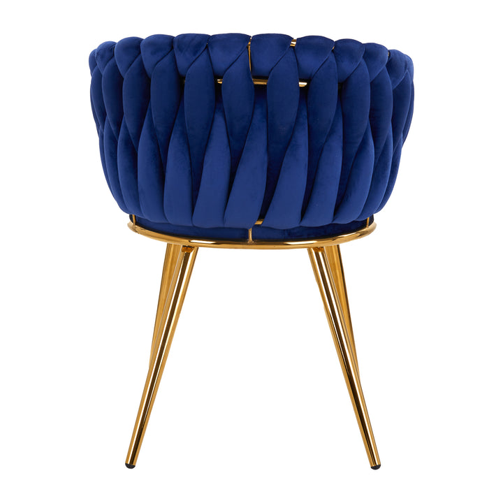 Salonstoel Fluweel Metaal 4Rico QS-GW06G Blauw - afbeelding 4