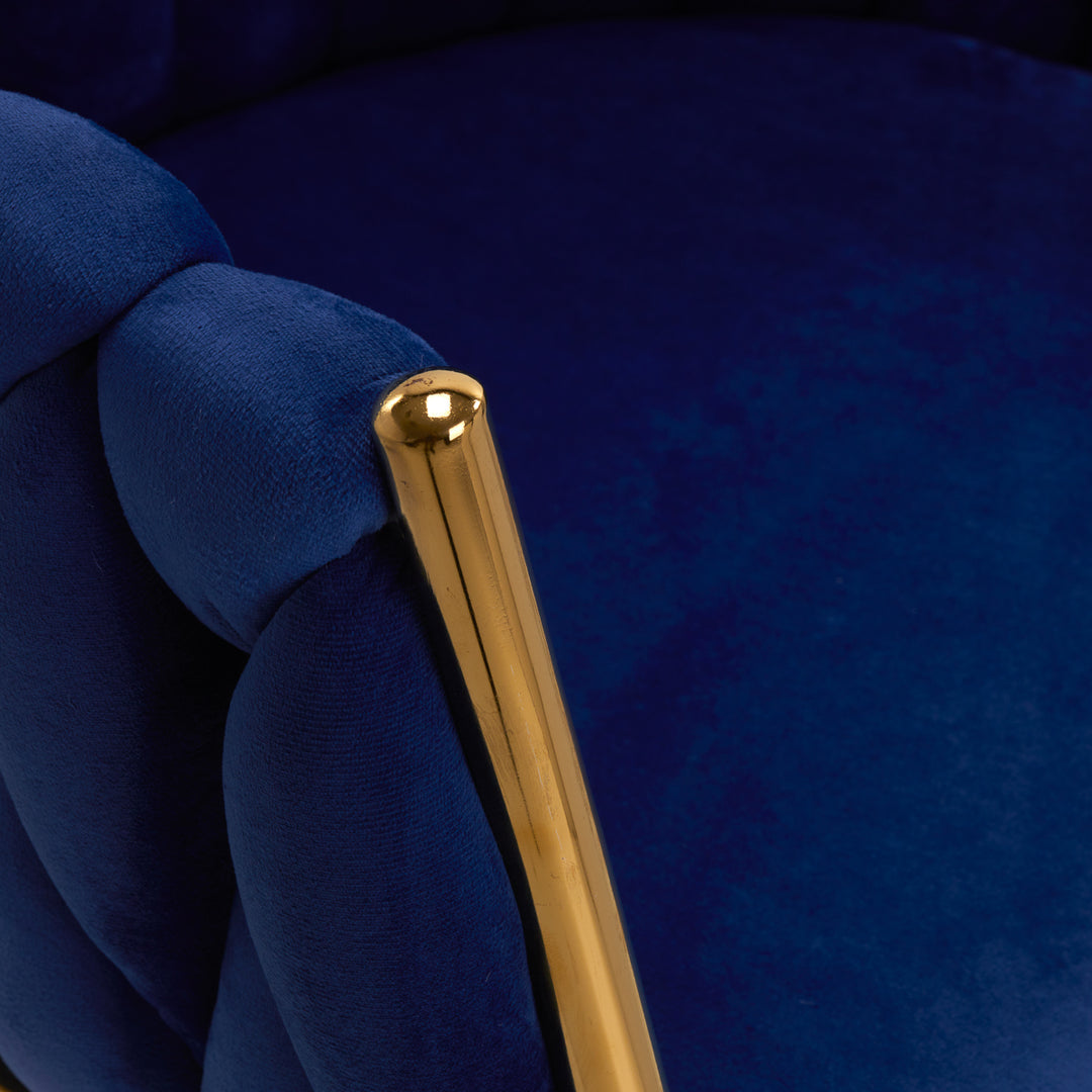 Salonstoel Fluweel Metaal 4Rico QS-GW06G Blauw - afbeelding 5
