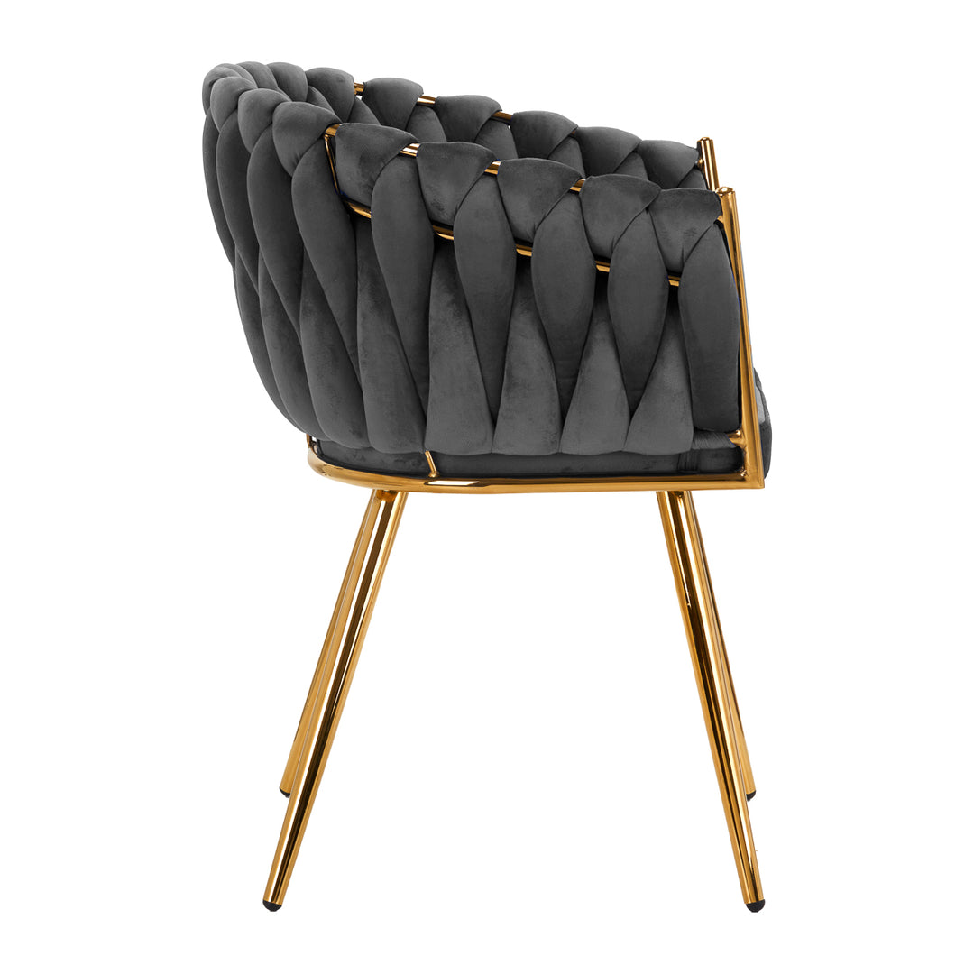 Salonstoel Fluweel Metaal 4Rico QS-GW06G Grijs - afbeelding 3